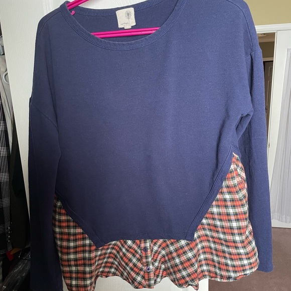 Anthropologie Everleigh mock layered sweatshirt - Picture 2 of 4